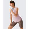 image:imageG4Free Lyocell Side Slits Womens Workout Tank Tops Soft Loose Fit High Neck Athletic Tanks Stretch Gym Running TopLight Pink