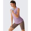 image:imageG4Free Lyocell Side Slits Womens Workout Tank Tops Soft Loose Fit High Neck Athletic Tanks Stretch Gym Running TopLight Purple