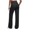 image:imageG4Free BareFeel Womens Wide Leg Yoga Pants Cross Waist High Stretch Waist Casual Trousers with Zipper Pockets 293133Black