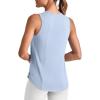 image:imageG4Free Lightweight Workout Tank Tops for Women High Neck Athletic Long Tanks Sleeveless Summer Running Gym ShirtsLight Denim