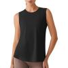 image:imageG4Free Lyocell Side Slits Womens Workout Tank Tops Soft Loose Fit High Neck Athletic Tanks Stretch Gym Running TopBlack