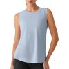 image:imageG4Free Lyocell Side Slits Womens Workout Tank Tops Soft Loose Fit High Neck Athletic Tanks Stretch Gym Running TopLight Denim