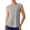 image:imageG4Free Lyocell Side Slits Womens Workout Tank Tops Soft Loose Fit High Neck Athletic Tanks Stretch Gym Running TopLight Gray