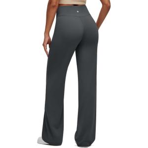 image:imageG4Free BareFeel Womens Wide Leg Yoga Pants Cross Waist High Stretch Waist Casual Trousers with Zipper Pockets 293133Dark Gray