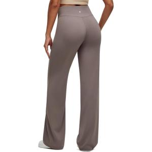 image:imageG4Free BareFeel Womens Wide Leg Yoga Pants Cross Waist High Stretch Waist Casual Trousers with Zipper Pockets 293133Taupe