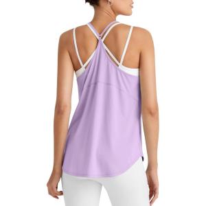 image:imageG4Free Gym Athletic Workout Tanks for Women Running Muscle Tank Tops Lightweight Light PurpleXXL