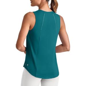image:imageG4Free Lightweight Workout Tank Tops for Women High Neck Athletic Long Tanks Sleeveless Summer Running Gym ShirtsTeal
