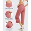 image:imageG4Free Capri Pants for Women Wide Leg Yoga Dress Capris with Pockets Cross Loose Casual Work Crop PantsCameo