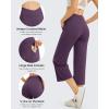 image:imageG4Free Capri Pants for Women Wide Leg Yoga Dress Capris with Pockets Cross Loose Casual Work Crop PantsGrape Purple