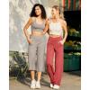 image:imageG4Free Capri Pants for Women Wide Leg Yoga Dress Capris with Pockets Cross Loose Casual Work Crop PantsMocha