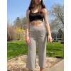 image:imageG4Free Capri Pants for Women Wide Leg Yoga Dress Capris with Pockets Cross Loose Casual Work Crop PantsMocha