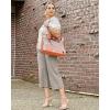image:imageG4Free Capri Pants for Women Wide Leg Yoga Dress Capris with Pockets Cross Loose Casual Work Crop PantsMocha