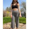 image:imageG4Free Capri Pants for Women Wide Leg Yoga Dress Capris with Pockets Cross Loose Casual Work Crop PantsMocha Brown