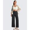 image:imageG4Free EverGoing Wide Leg Ankle Pants for Women 78 Length Yoga Dress Pants High Waist Stretch with Pockets Casual WorkCharcoal Heather