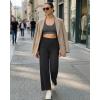 image:imageG4Free EverGoing Wide Leg Ankle Pants for Women 78 Length Yoga Dress Pants High Waist Stretch with Pockets Casual WorkCharcoal Heather
