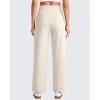 image:imageG4Free EverGoing Wide Leg Ankle Pants for Women 78 Length Yoga Dress Pants High Waist Stretch with Pockets Casual WorkIvory