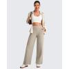 image:imageG4Free EverGoing Wide Leg Ankle Pants for Women 78 Length Yoga Dress Pants High Waist Stretch with Pockets Casual WorkMatcha
