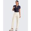 image:imageG4Free ShiftReady Womens Ankle Dress Yoga Pants with Pockets Stretchy Business Casual Slacks Work Trousers Travel PantIvory