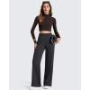 image:imageG4Free ShiftReady Womens Yoga Dress Pants with Pockets Wide Leg Work Pants Dressy Casual TrousersBlack