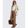 image:imageG4Free ShiftReady Womens Yoga Dress Pants with Pockets Wide Leg Work Pants Dressy Casual TrousersDark Coffee