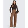 image:imageG4Free ShiftReady Womens Yoga Dress Pants with Pockets Wide Leg Work Pants Dressy Casual TrousersDark Coffee