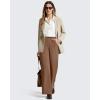 image:imageG4Free ShiftReady Womens Yoga Dress Pants with Pockets Wide Leg Work Pants Dressy Casual TrousersDark Coffee