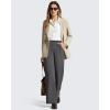 image:imageG4Free ShiftReady Womens Yoga Dress Pants with Pockets Wide Leg Work Pants Dressy Casual TrousersDark Gray