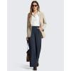 image:imageG4Free ShiftReady Womens Yoga Dress Pants with Pockets Wide Leg Work Pants Dressy Casual TrousersDark Navy