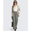 image:imageG4Free ShiftReady Womens Yoga Dress Pants with Pockets Wide Leg Work Pants Dressy Casual TrousersGray Sage