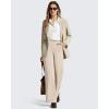 image:imageG4Free ShiftReady Womens Yoga Dress Pants with Pockets Wide Leg Work Pants Dressy Casual TrousersLight Khaki