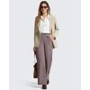 image:imageG4Free ShiftReady Womens Yoga Dress Pants with Pockets Wide Leg Work Pants Dressy Casual TrousersTaupe