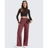 image:imageG4Free ShiftReady Womens Yoga Dress Pants with Pockets Wide Leg Work Pants Dressy Casual TrousersWine