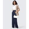 image:imageG4Free ShiftReady Womens Yoga Dress Pants with Pockets Wide Leg Work Pants High Waisted Dressy Casual TrousersDark Navy
