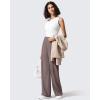 image:imageG4Free ShiftReady Womens Yoga Dress Pants with Pockets Wide Leg Work Pants High Waisted Dressy Casual TrousersTaupe