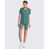 image:imageG4Free Skimetic UPF 50 Womens Workout Tops Short Sleeve Half Zip Golf Shirts Loose Fit Athletic Gym Tshirts RunningMyrtle Green