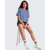 image:imageG4Free Smoofit Modal Soft Boxy Tee Shirts Women Short Sleeve Drop Shoulder Crew Neck Basic Crop Tops Loose Casual LoungeDenim Blue