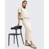image:imageG4Free Smoofit Modal Soft Boxy Tee Shirts Women Short Sleeve Drop Shoulder Crew Neck Basic Crop Tops Loose Casual LoungeIvory