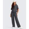 image:imageG4Free Smoofit Modal Soft Womens Wide Leg Sweatpants High Waisted Drawstring Side Slit Casual PantsDark Gray