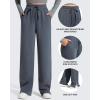 image:imageG4Free Smoofit Modal Soft Womens Wide Leg Sweatpants High Waisted Drawstring Side Slit Casual PantsDark Heather