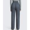 image:imageG4Free Smoofit Modal Soft Womens Wide Leg Sweatpants High Waisted Drawstring Side Slit Casual PantsDark Heather
