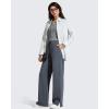 image:imageG4Free Smoofit Modal Soft Womens Wide Leg Sweatpants High Waisted Drawstring Side Slit Casual PantsDark Heather