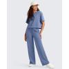 image:imageG4Free Smoofit Modal Soft Womens Wide Leg Sweatpants High Waisted Drawstring Side Slit Casual PantsDenim Blue