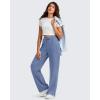 image:imageG4Free Smoofit Modal Soft Womens Wide Leg Sweatpants High Waisted Drawstring Side Slit Casual PantsDenim Blue