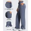 image:imageG4Free Smoofit Modal Soft Womens Wide Leg Sweatpants High Waisted Drawstring Side Slit Casual PantsDenim Heather