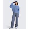 image:imageG4Free Smoofit Modal Soft Womens Wide Leg Sweatpants High Waisted Drawstring Side Slit Casual PantsDenim Heather