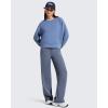 image:imageG4Free Smoofit Modal Soft Womens Wide Leg Sweatpants High Waisted Drawstring Side Slit Casual PantsDenim Heather