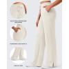 image:imageG4Free Smoofit Modal Soft Womens Wide Leg Sweatpants High Waisted Drawstring Side Slit Casual PantsIvory