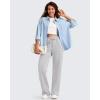 image:imageG4Free Smoofit Modal Soft Womens Wide Leg Sweatpants High Waisted Drawstring Side Slit Casual PantsLight Gray