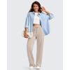 image:imageG4Free Smoofit Modal Soft Womens Wide Leg Sweatpants High Waisted Drawstring Side Slit Casual PantsLight Khaki