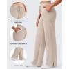 image:imageG4Free Smoofit Modal Soft Womens Wide Leg Sweatpants High Waisted Drawstring Side Slit Casual PantsLight Khaki